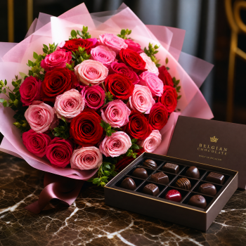 Rose & Belgian Chocolate Set